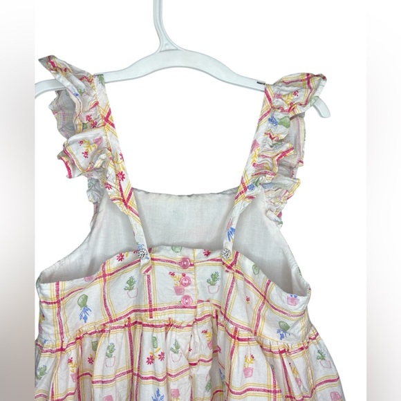 Cupcakes and cashmere girls floral summer dress sz 7 ruffle hem back buttons - Picture 9 of 11